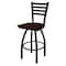 Holland Bar Stool Co 30" Swivel Bar Stool, Black Wrinkle, Dark Cherry Oak Seat 41030BWDCOak - alternate 1